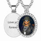 Birthstonesjewelry Personalized Oval CZ Picture Necklace Silver
