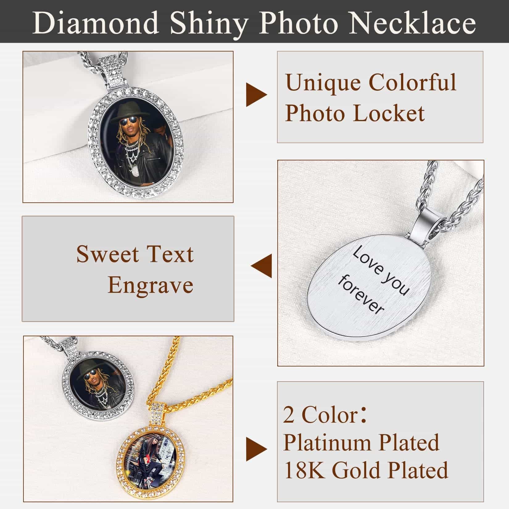 Birthstonesjewelry Personalized Oval Photo Necklace Detail
