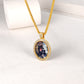 Birthstonesjewelry Personalized Oval Photo Necklace Gold