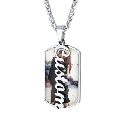 Birthstonesjewelry Personalized Picture Dog Tag Necklace Steel