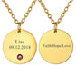  Birthstonesjewelry Personalized Round Birthstone Necklace Gold Plated