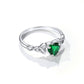 Birthstonesjewelry Sterling Silver Celtic Knot Birthstone Heart Ring Green