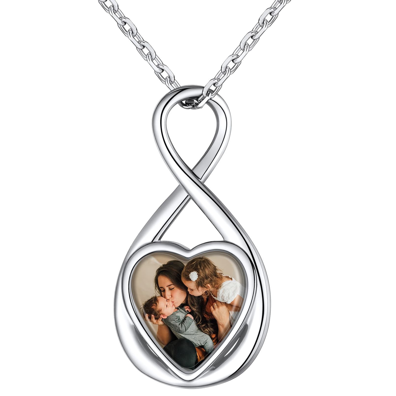 Birthstonesjewelry Sterling Silver Personalized Infinity Picture Necklace