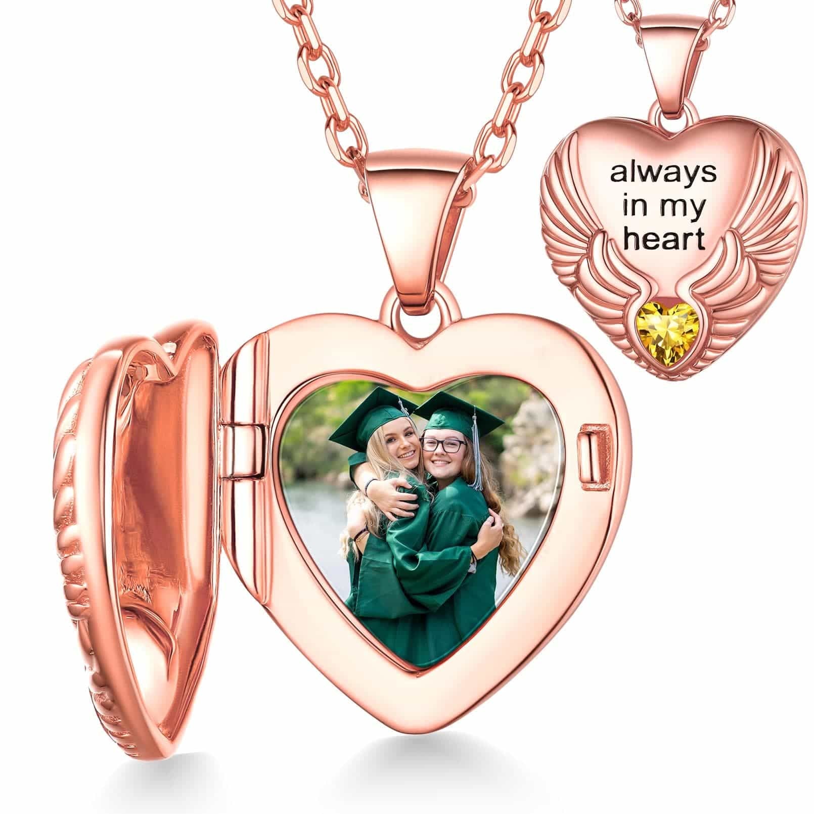 Birthstonesjewelry Sterling Silver Picture Necklace Rose Gold