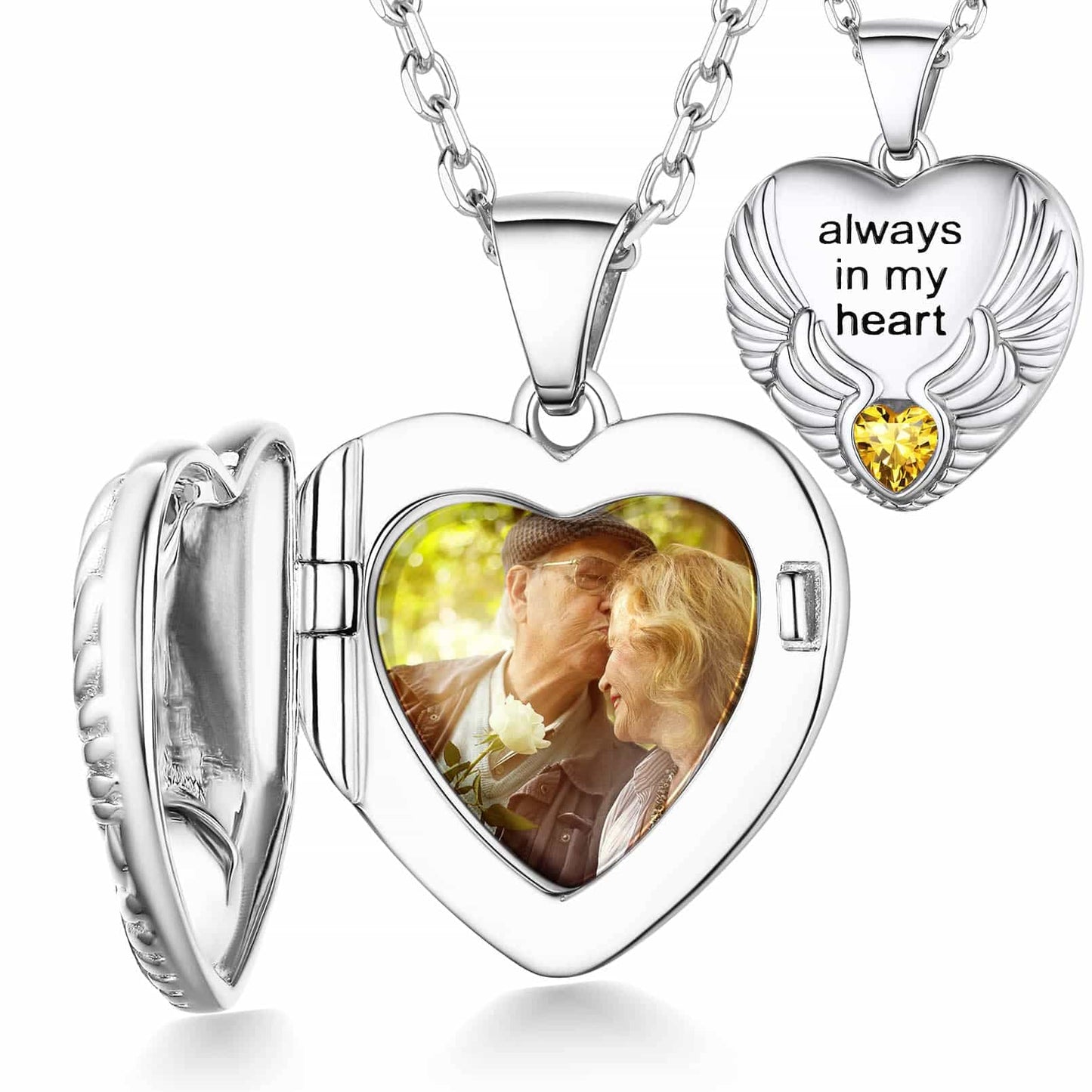 Birthstonesjewelry Sterling Silver Picture Necklace