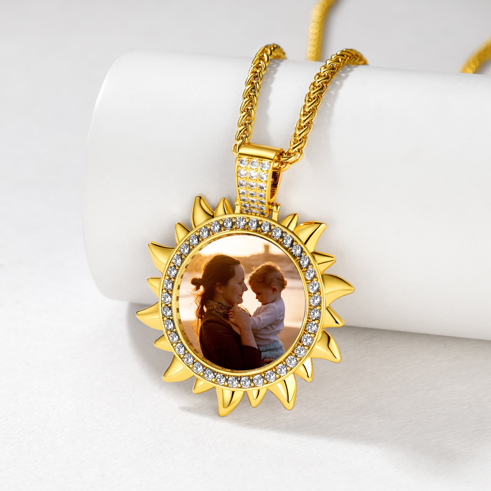 Birthstonesjewelry Sun Picture Necklace Gold