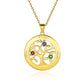 Birthstonesjewelry Tree of Life 3 Birthstone Necklace Gold