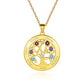 Birthstonesjewelry Tree of Life 7 Birthstone Necklace Gold