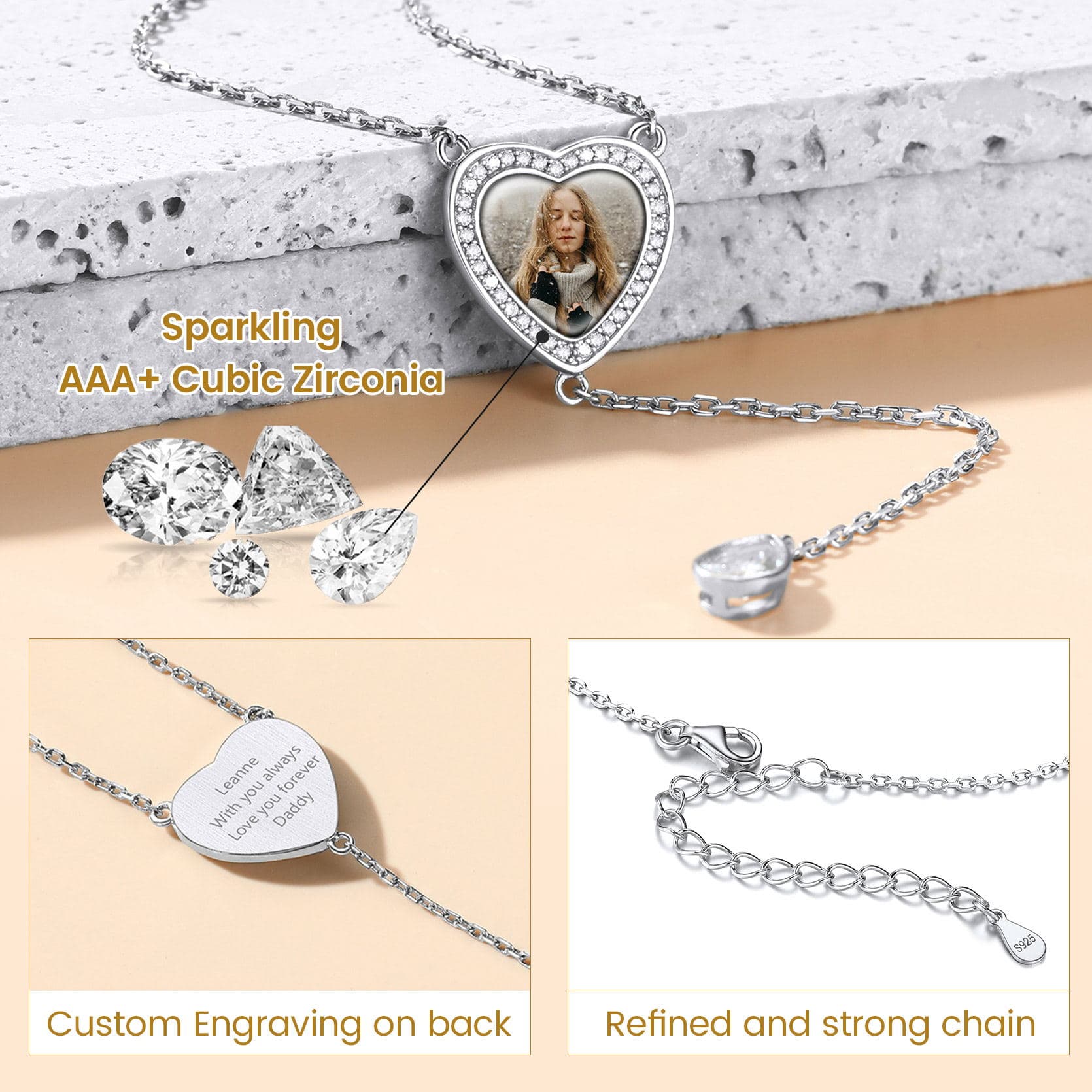 Birthstonesjewelry Y Shaped Photo Necklace Detail