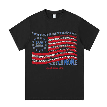 Black American Flag 4th of July T-Shirt 