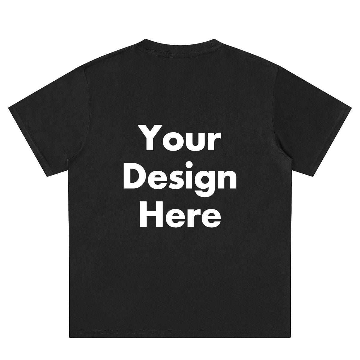 Black Back Text T-Shirts for Women Men