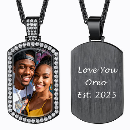 Black CZ Picture Necklace