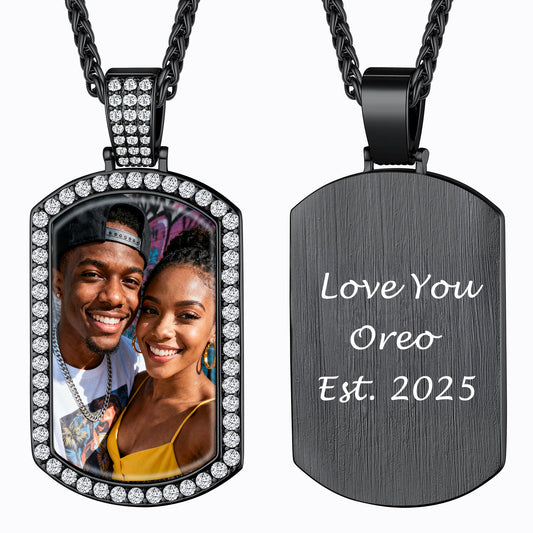 Black CZ Picture Necklace