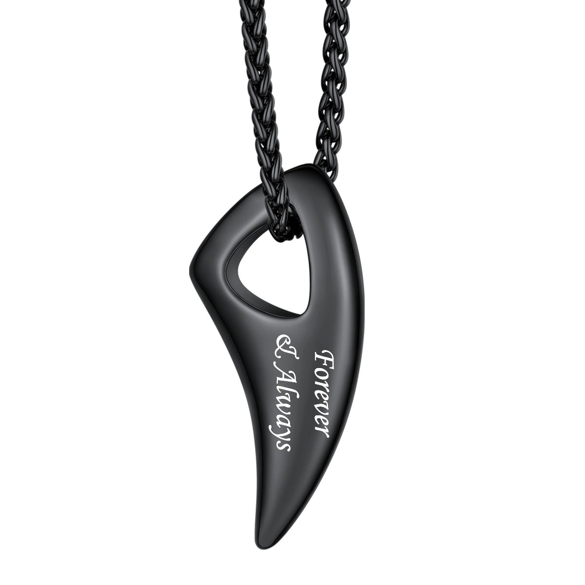 Black Plated Personalized Wolf Tooth Necklace