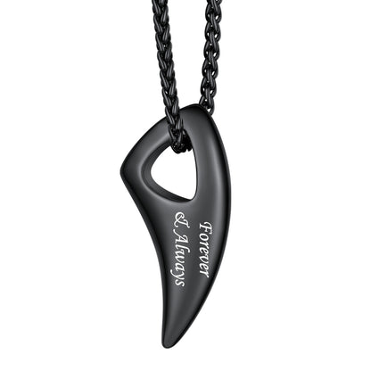 Black Plated Personalized Wolf Tooth Necklace