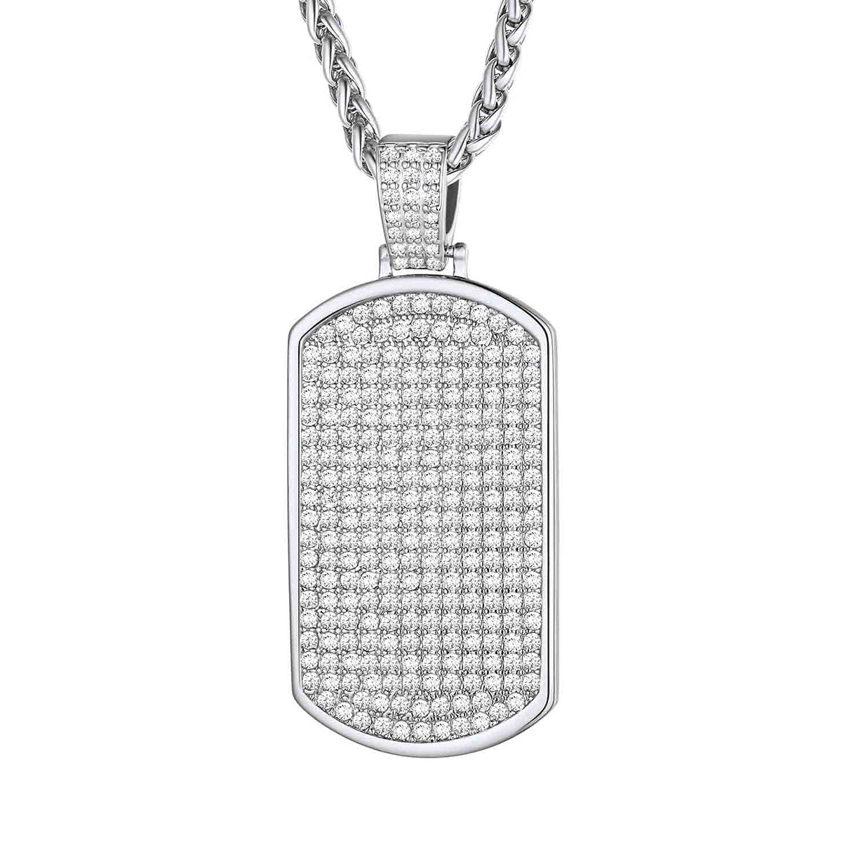 Bling Diamond Dog Tag Necklace