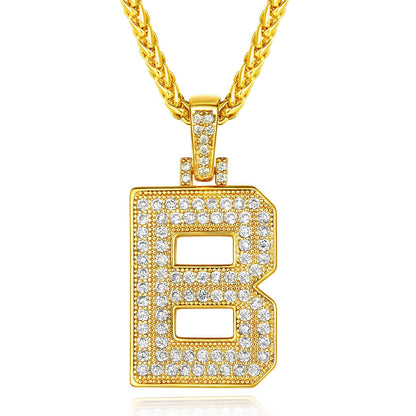  Bling Cubic Zirconia Initial B Necklace