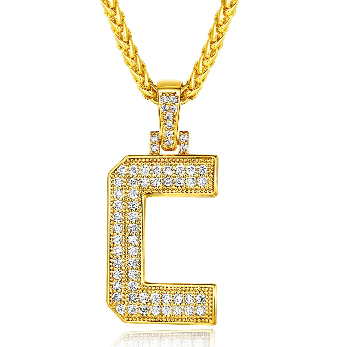  Bling Cubic Zirconia Initial C Necklace