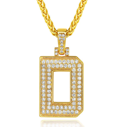  Bling Cubic Zirconia Initial D Necklace