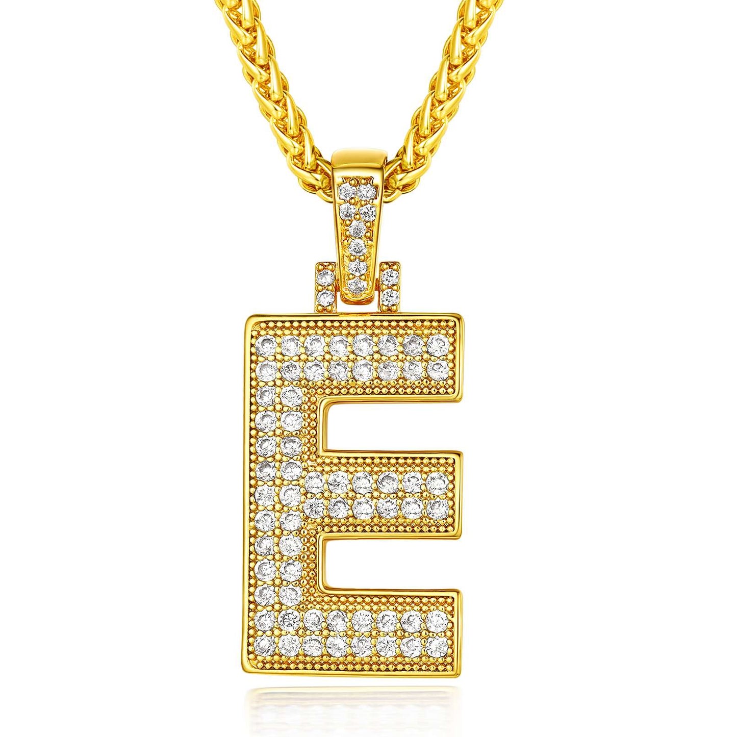  Bling Cubic Zirconia Initial E Necklace