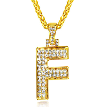  Bling Cubic Zirconia Initial F Necklace