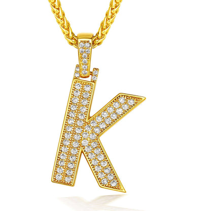  Bling Cubic Zirconia Initial K Necklace