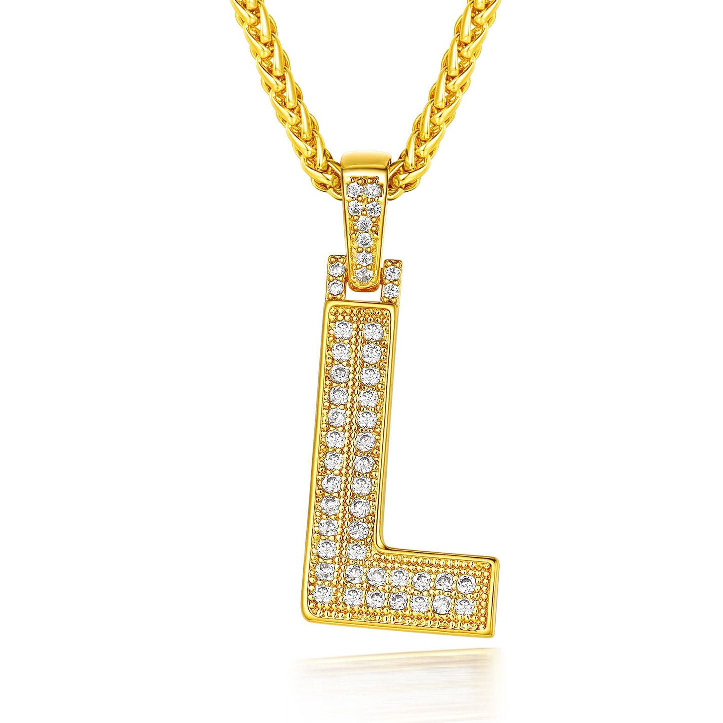  Bling Cubic Zirconia Initial L Necklace