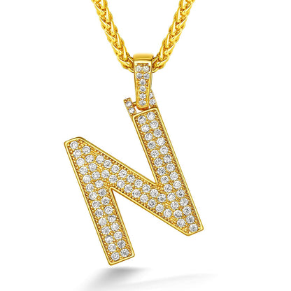  Bling Cubic Zirconia Initial N Necklace