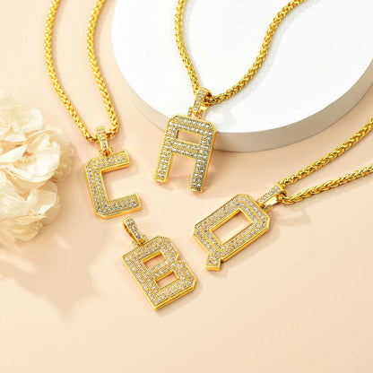  Bling Cubic Zirconia Initial Necklace