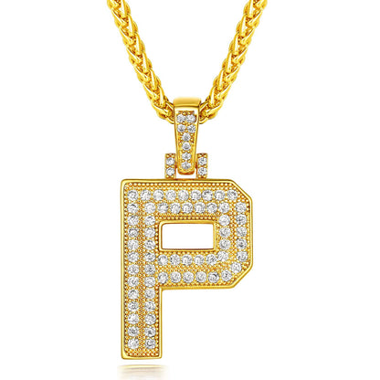  Bling Cubic Zirconia Initial P Necklace