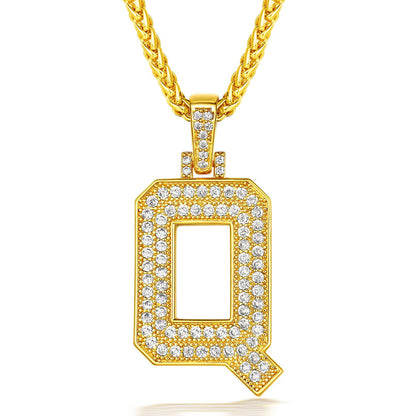  Bling Cubic Zirconia Initial Q Necklace