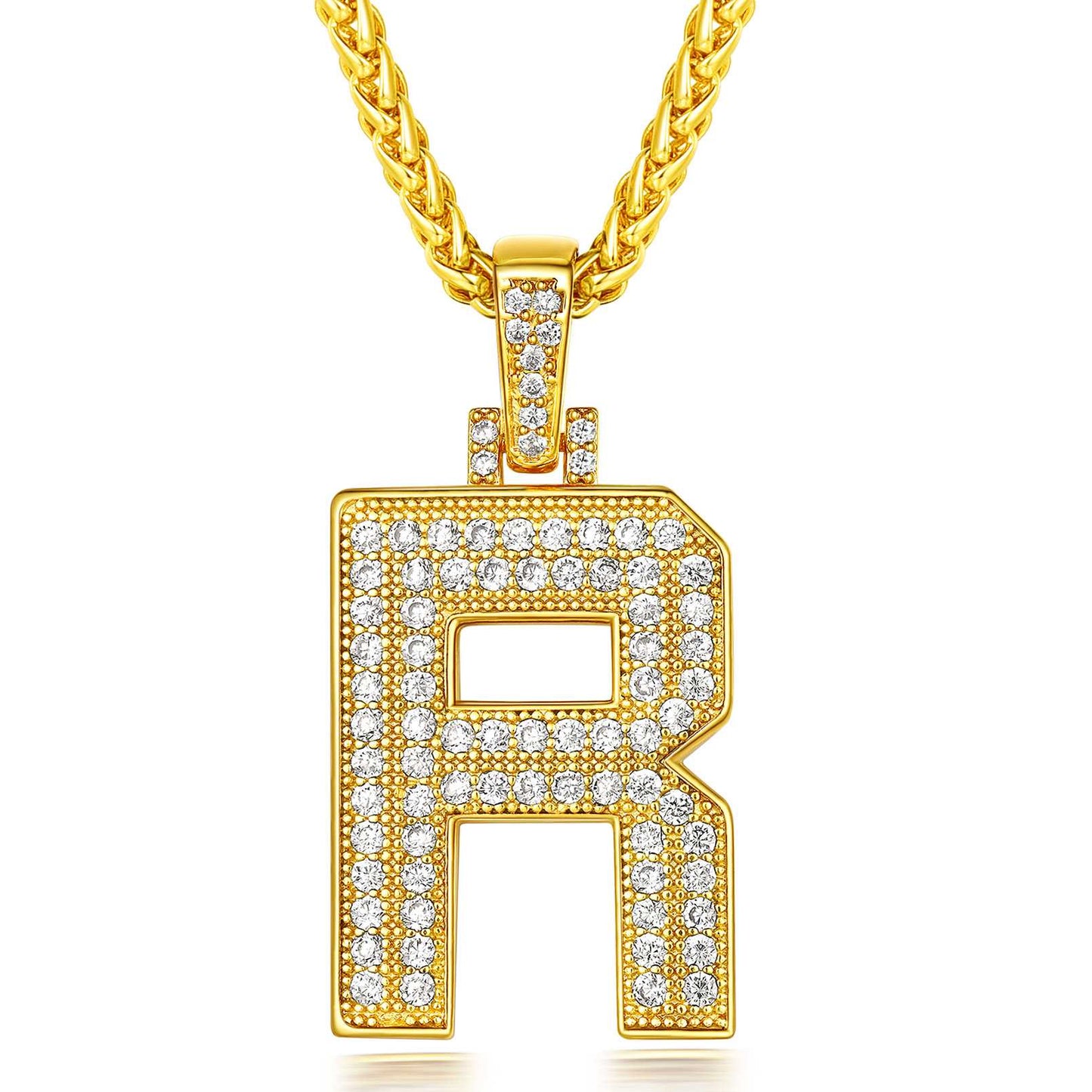  Bling Cubic Zirconia Initial R Necklace