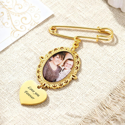 Bouquet Picture Charms Brooch Pins Gold Plated