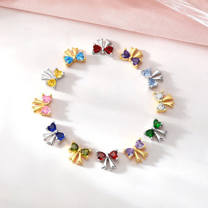 Bow Birthstone Earrings in different stone