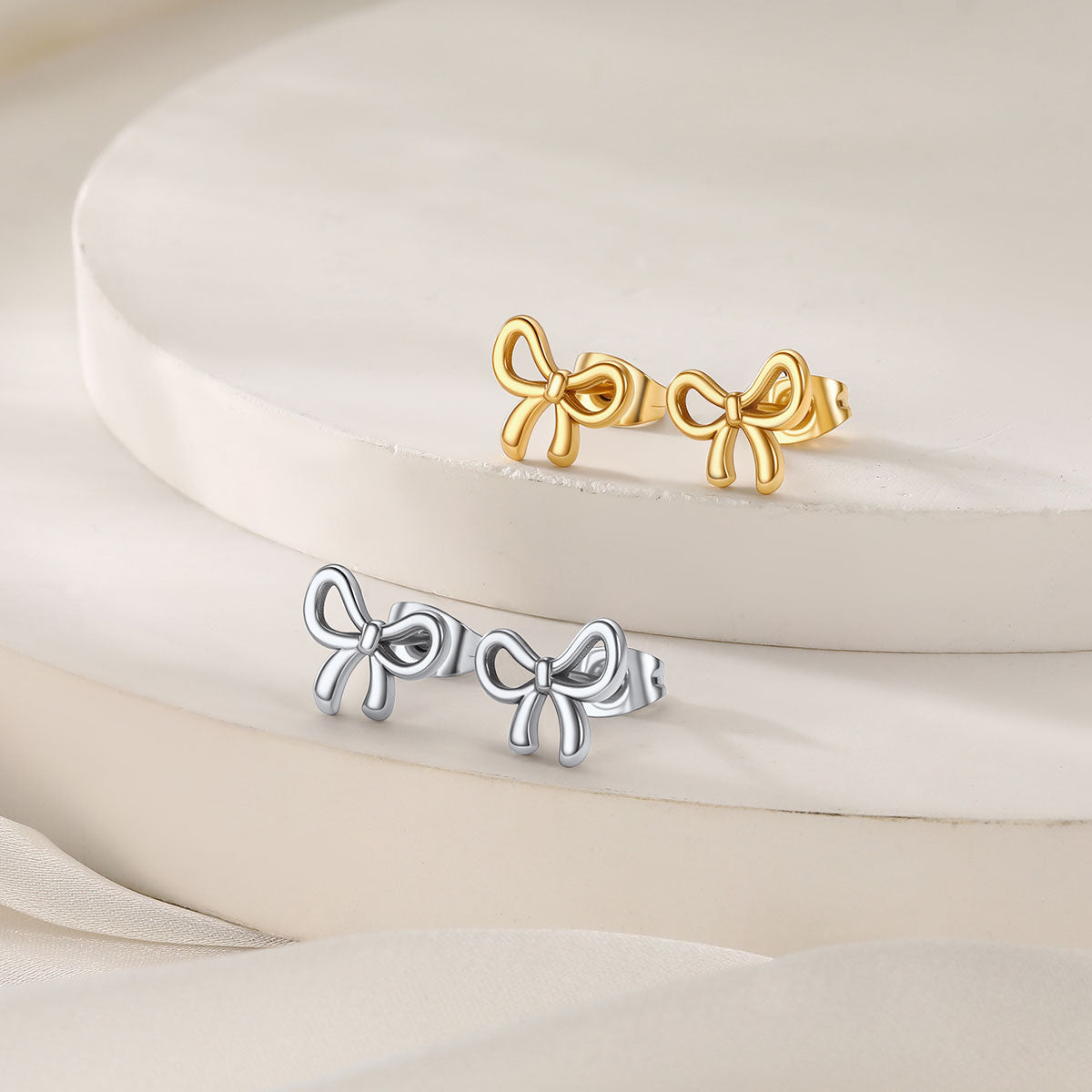 Bow Ribbon Studs Earring in different color
