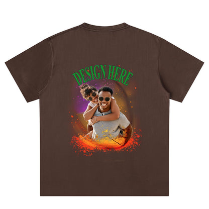 Brown Back cusotm Photo and Text T-Shirts