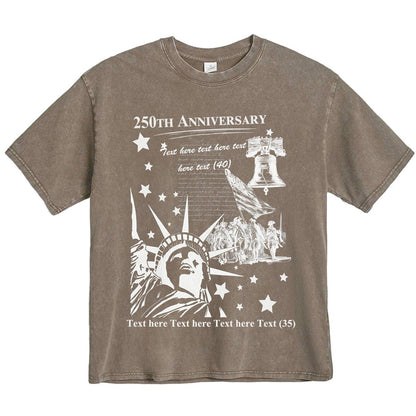 Brown Custom 250th Anniversary USA T Shirt 4th of July Shirts
