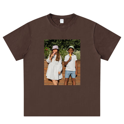 Brown Picture T-Shirts for Women Men