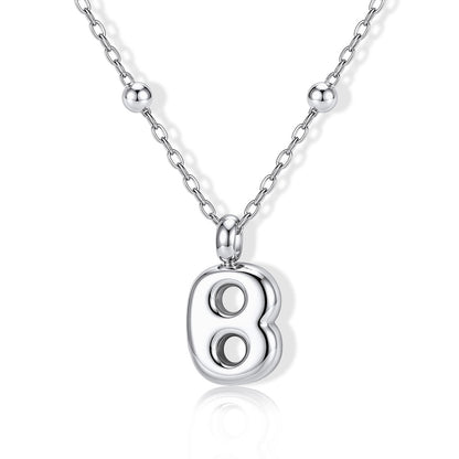 Bubble Initial B Necklace for Women on a white background