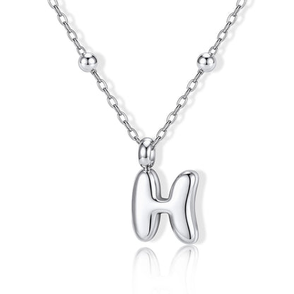 Bubble Initial H Necklace for Women on a white background