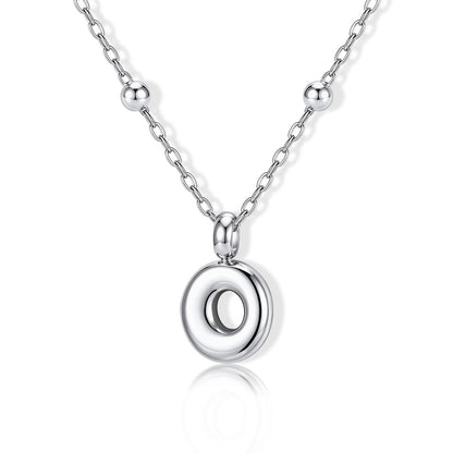 Bubble Initial O Necklace for Women on a white background