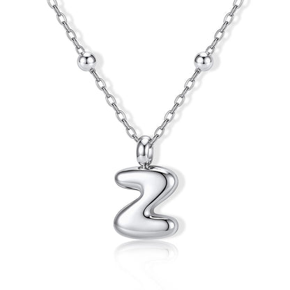 Bubble Initial Z Necklace for Women on a white background