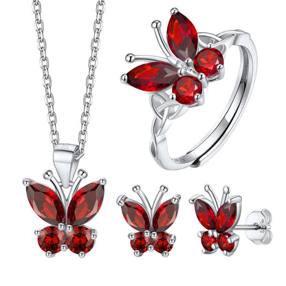 Butterfly Birthstone Jewelry Set