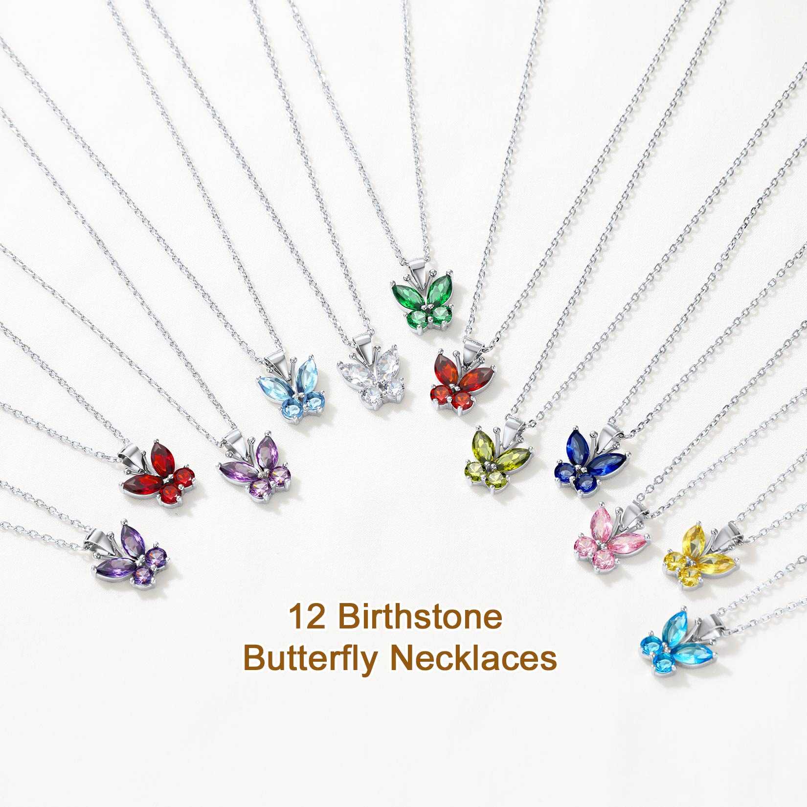 Butterfly Birthstone Necklace