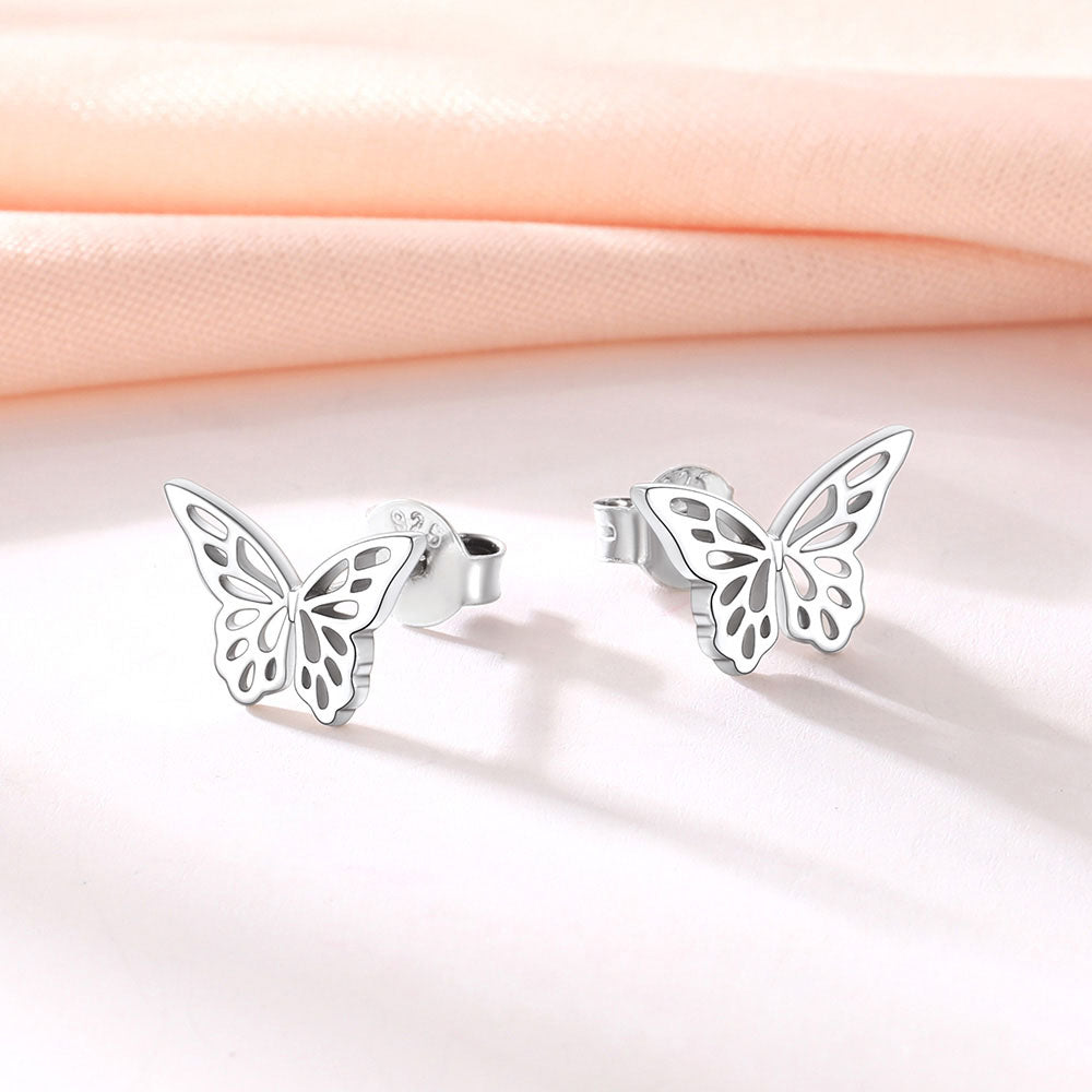 Butterfly Stud Earrings 925 Sterling Silver