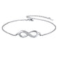 Infinity Anklet Sterling Silver Women Ankle Bracelet With Cubic Zirconia