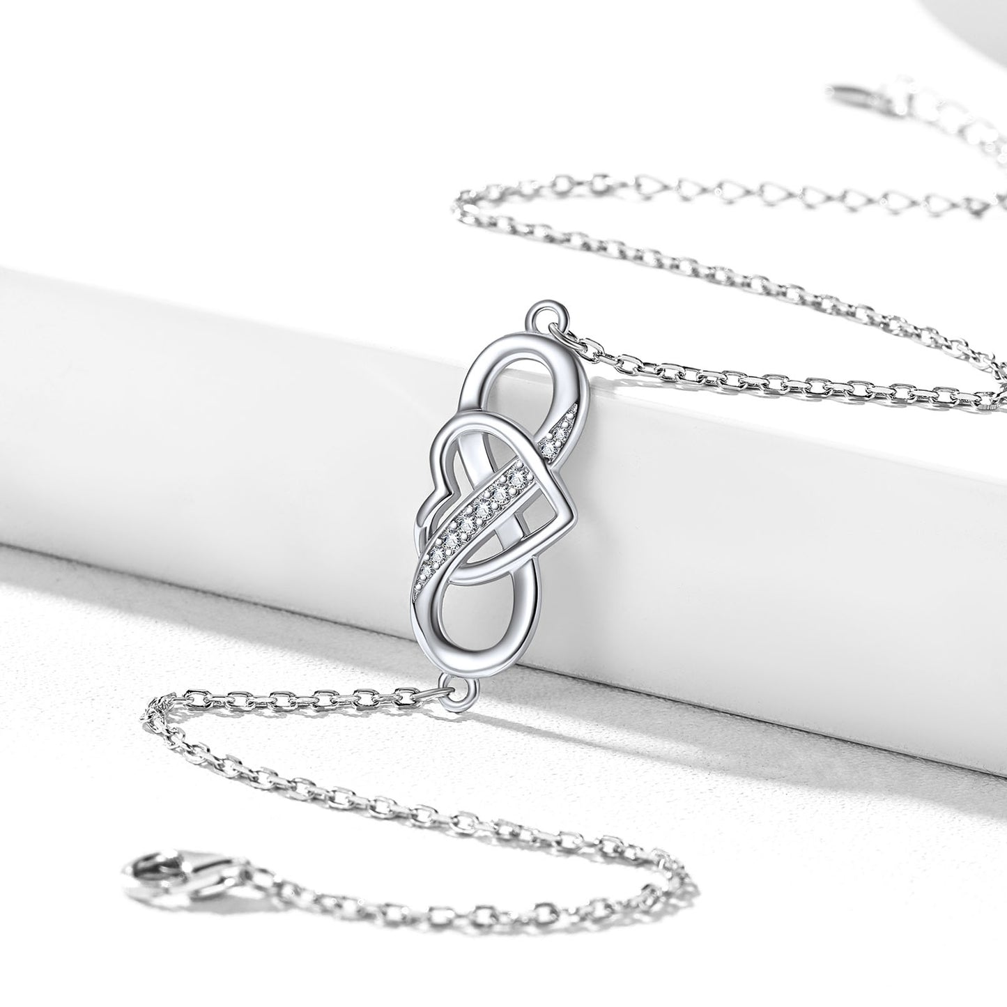 Bracelet de cheville Infinity Heart pour femme et fille