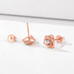 Boucles d'oreilles à tige en argent sterling avec zircone cubique et rose