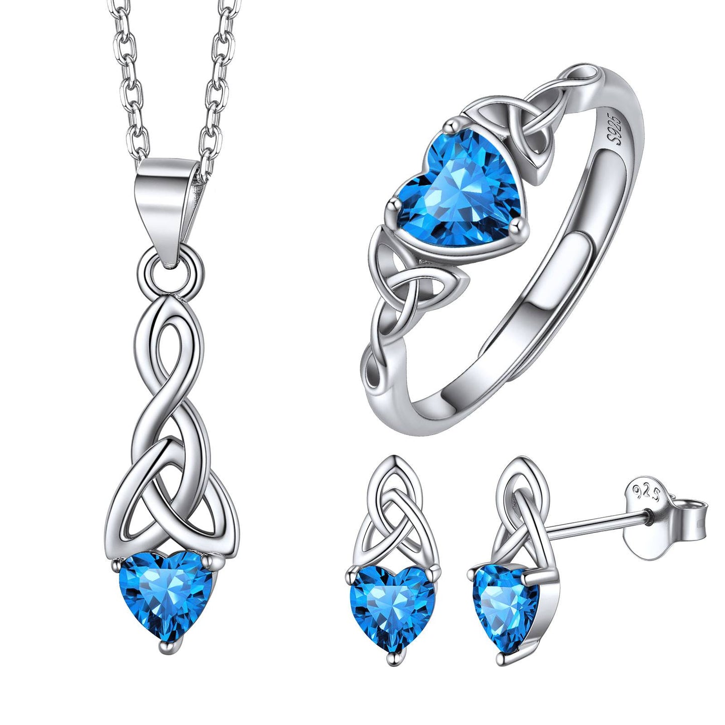 Birthstone Celtic Trinity Knot Jewelry Set