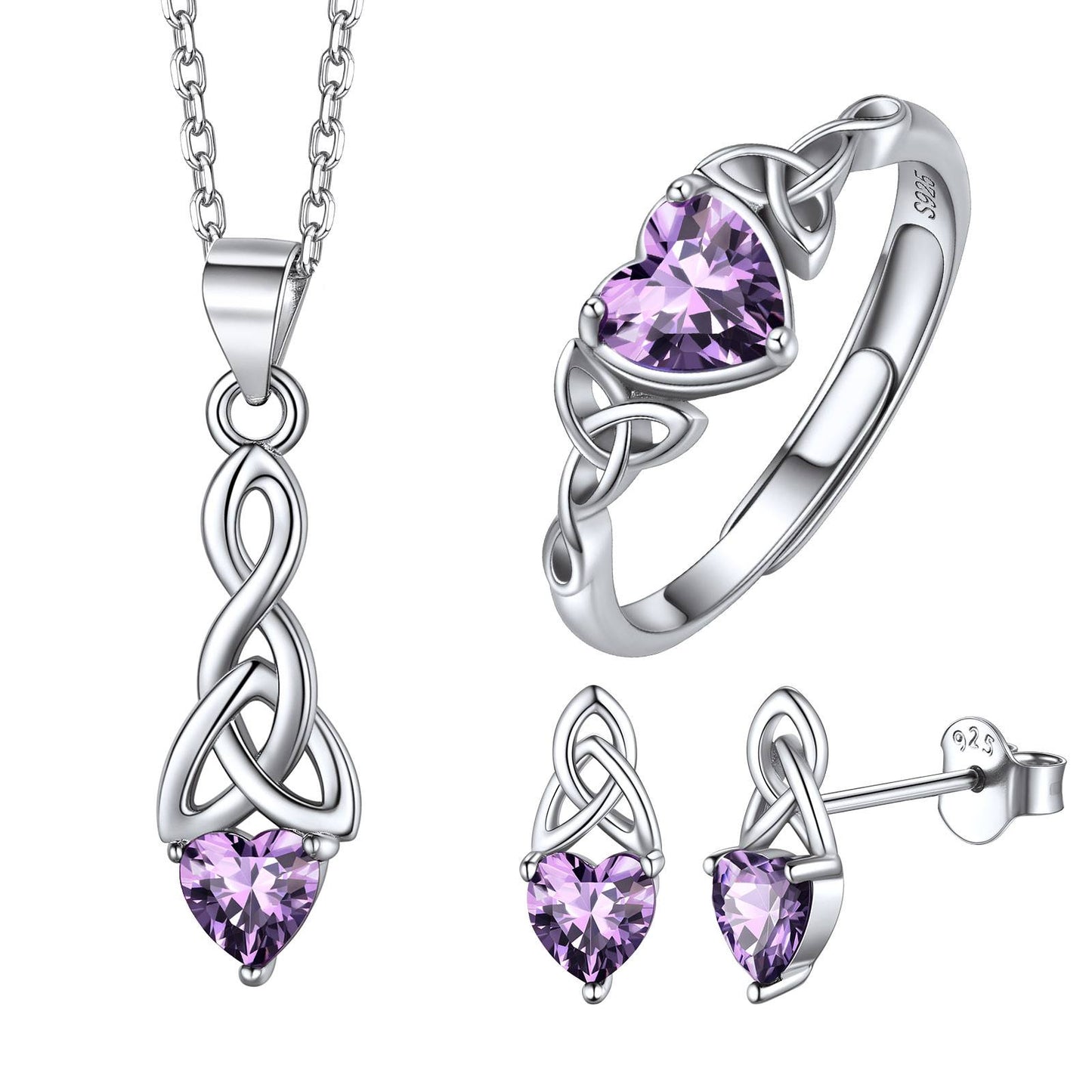 Birthstone Celtic Trinity Knot Jewelry Set